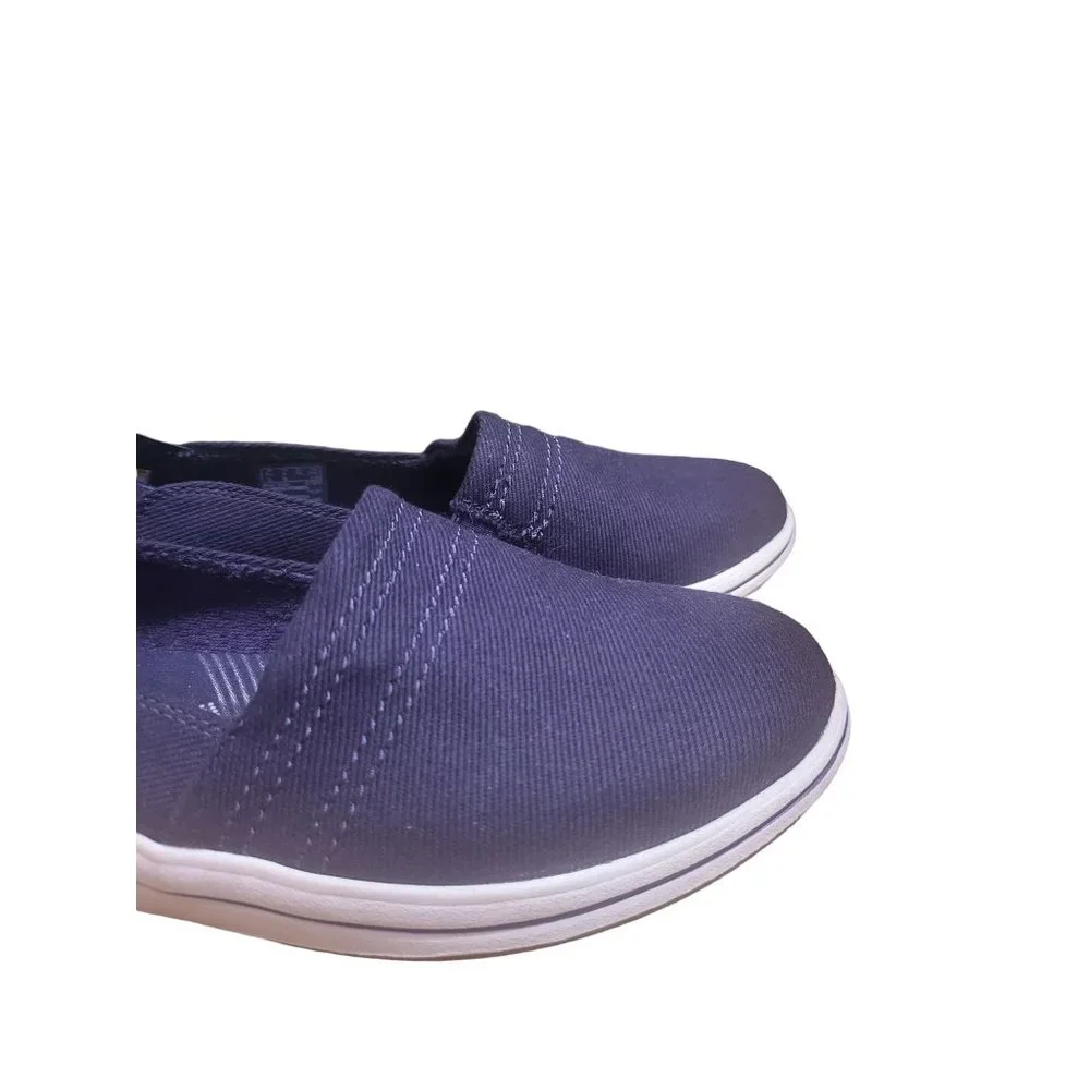 Clarks Cloudsteppers Shoes 9M Womens Blue Slip On Comfort Round Toe Cushion Soft